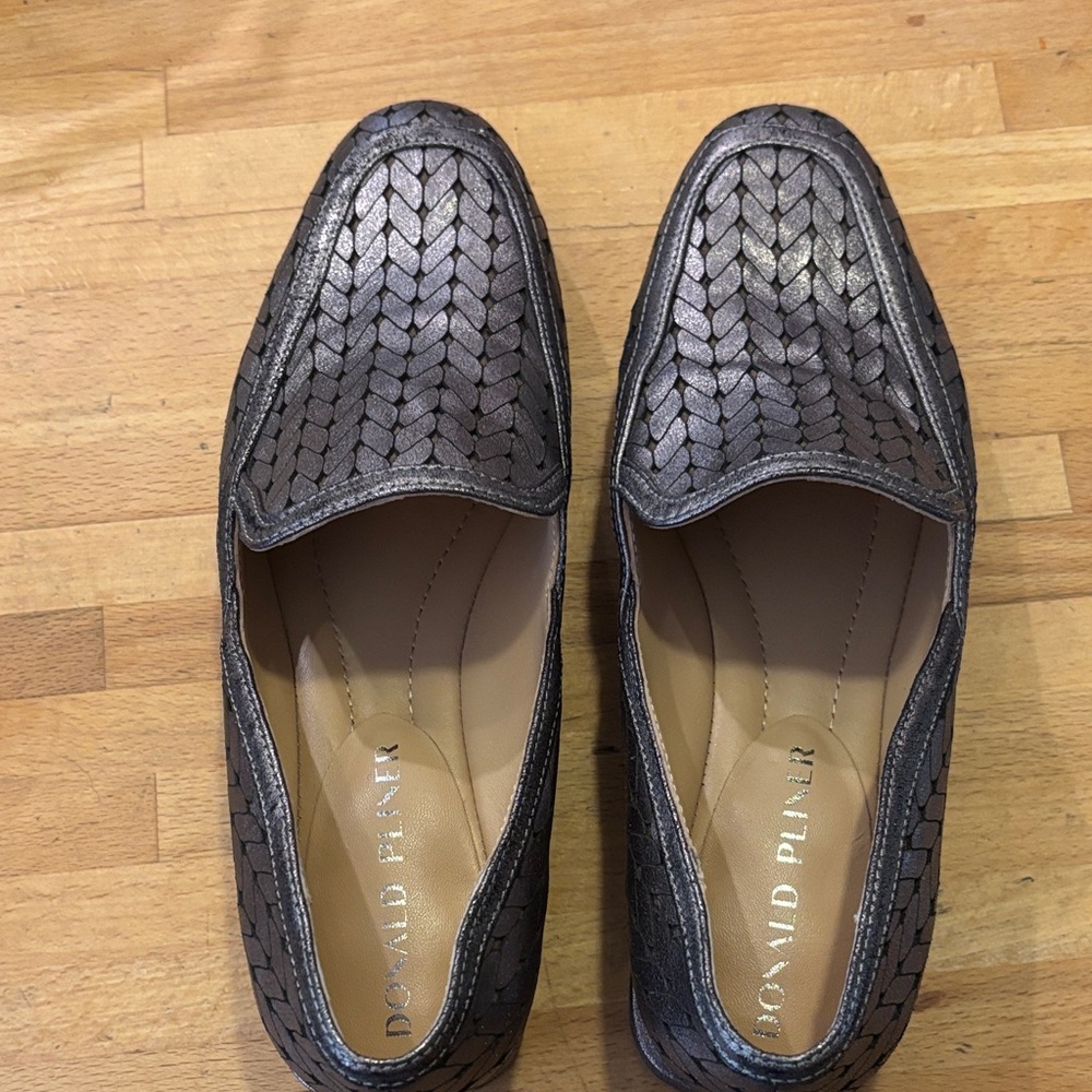 Donald J. Pliner Metallic Black Loafers